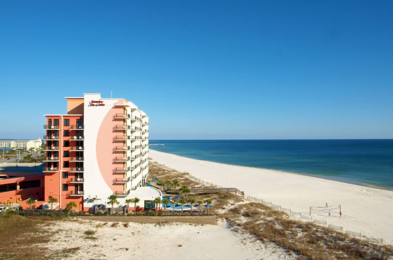 Hampton Inn  Suites sits right on the Gulf of Mexico
