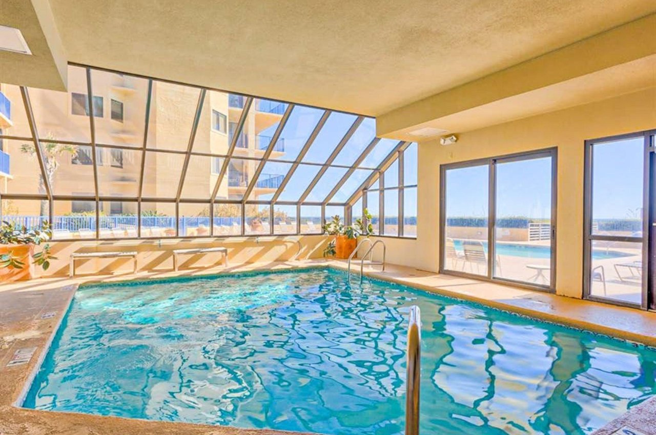 The indoor swimming pool at Four Seasons in Orange Beach Alabama