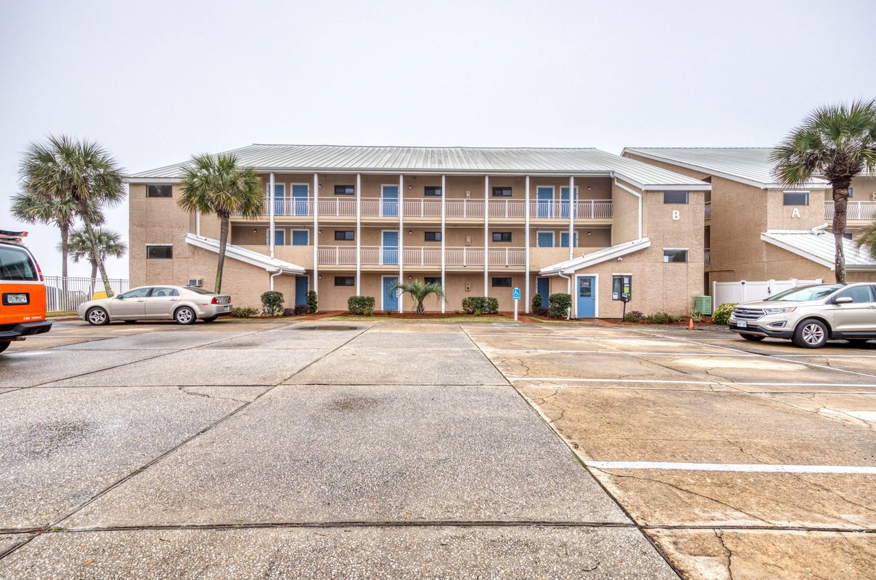 The convenient parking lot.