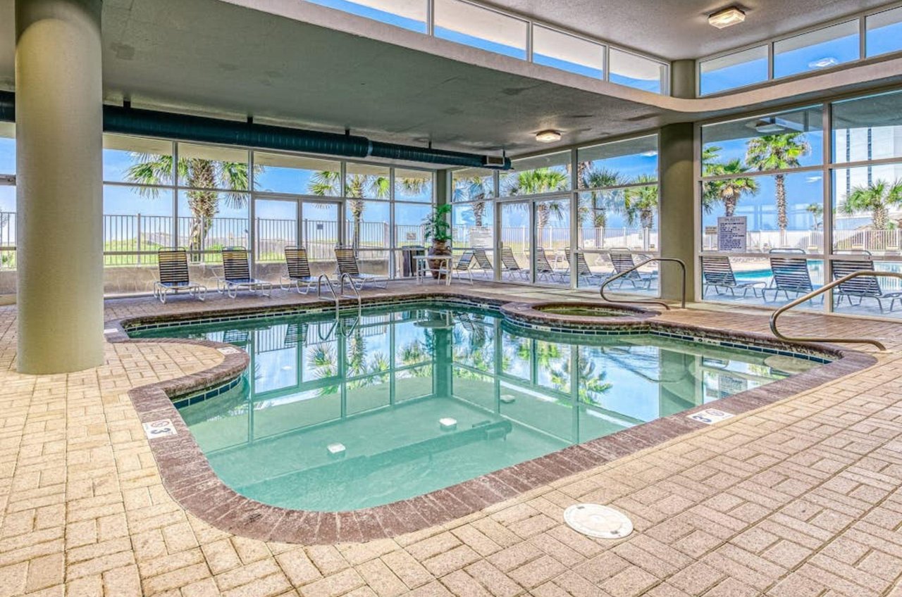 The indoor swimming pool at Tidwater in Orange Beach Alabama