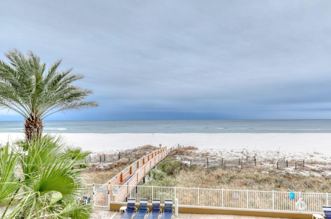 View of the Gulf of Mexico from a private balcony at Admirals Quarters