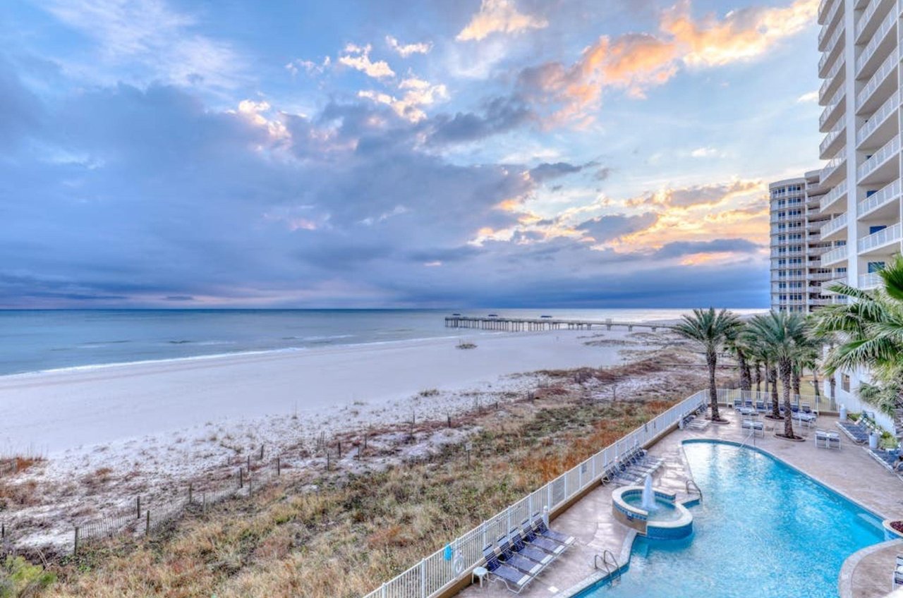 View down the coast from a private balcony at Admirals Quarters