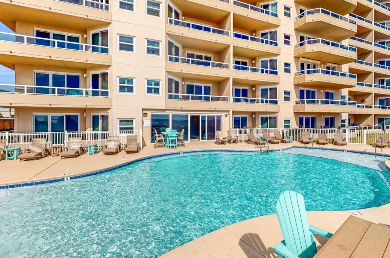 The zeroentry outdoor swimming pool in front of the Enclave in Orange Beach Alabama