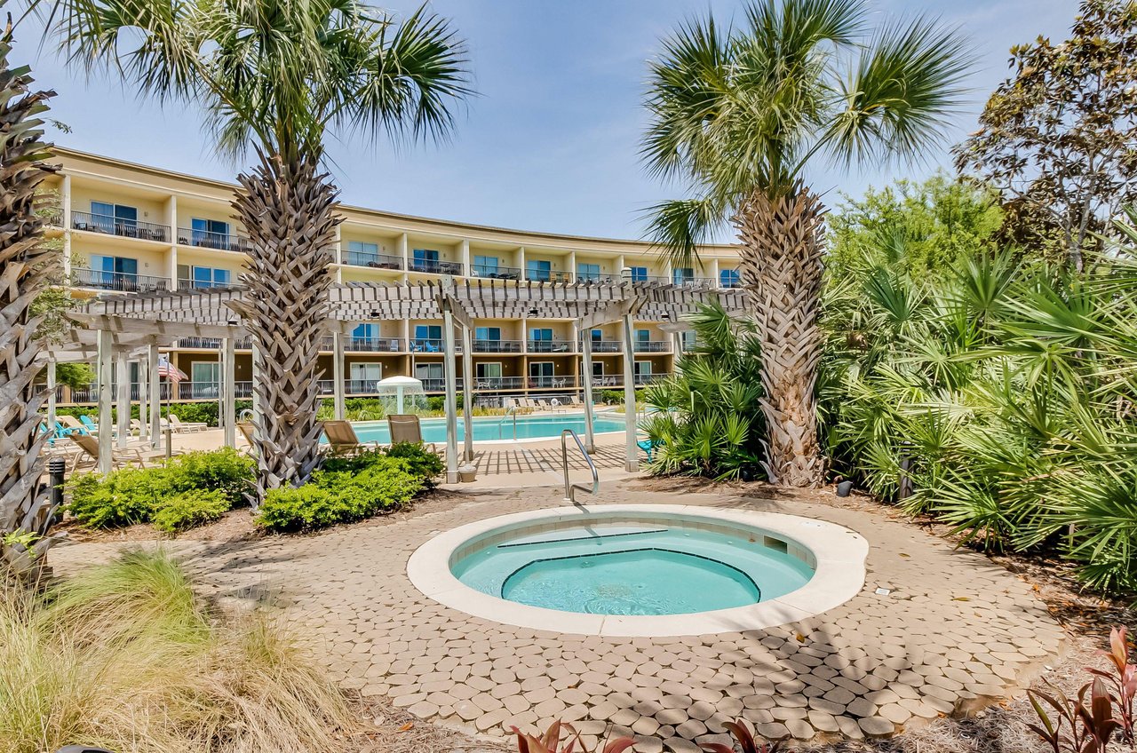 The pool, hot tub and large sundeck are ready for guests at all times.