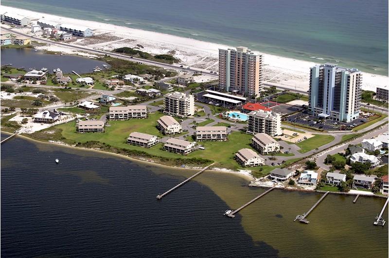 Birds eye view of Santa Rosa Dunes in Pensacola Beach Florida