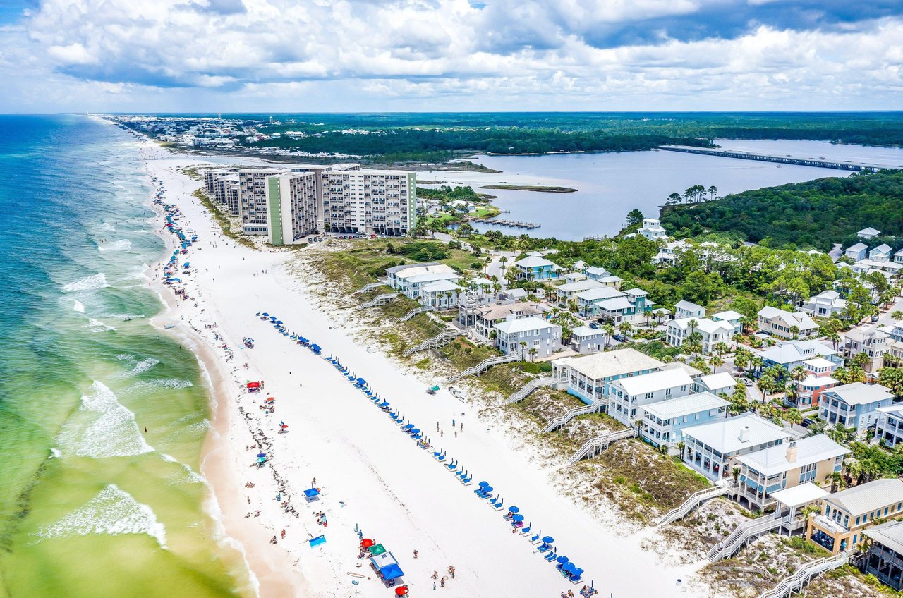 Several Carillon Beach rental homes are beachfront properties