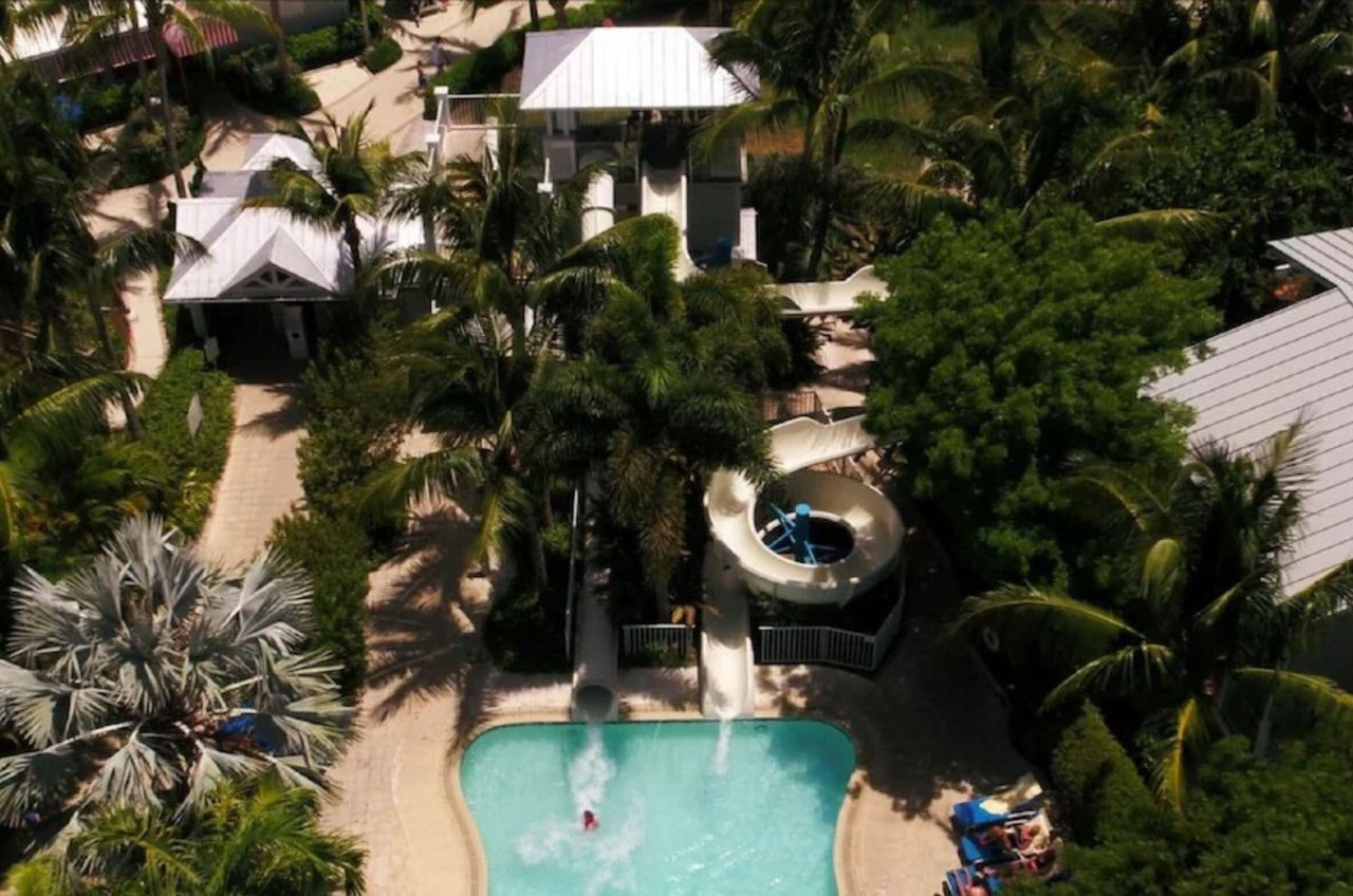 The outdoor childrens play area at South Seas Island Resort