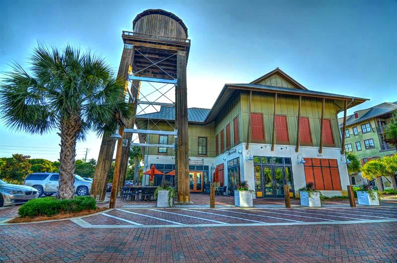 Corner restaurant in Redfish Village in Blue Mountain Beach FL