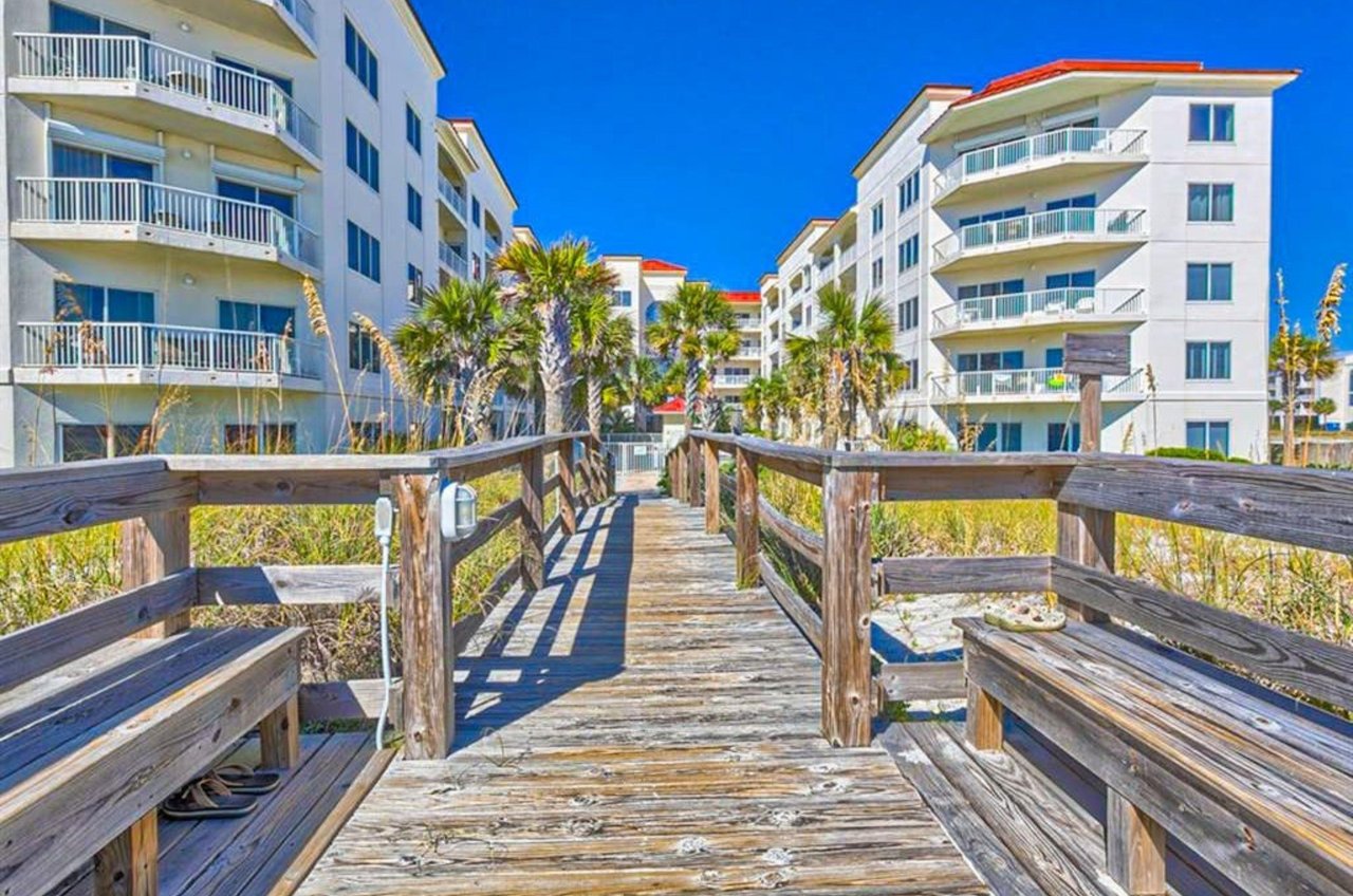 View from the beach of Palm Beach Condos in Orange Beach Alabama