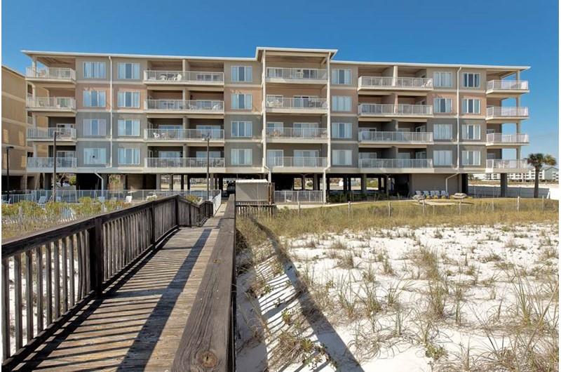 Beachfront view of beach at Dolphin Key in Orange Beach AL