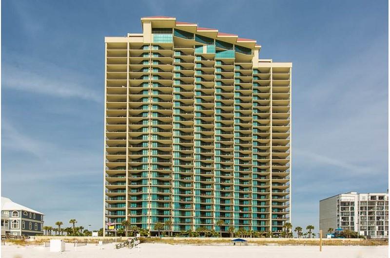 View from beach of Phoenix West in Orange Beach AL