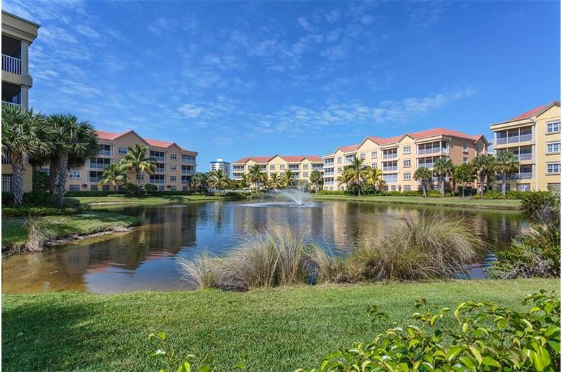 Beautiful lake view at Bella Lago in Fort Myers Beach Florida