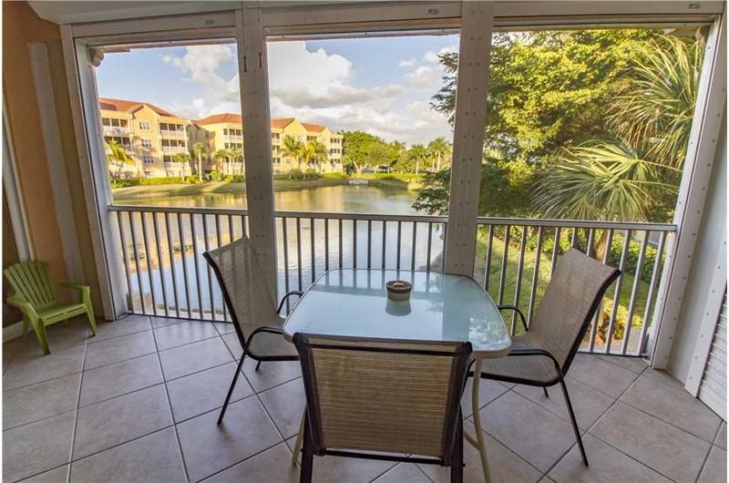 Relax on your balcony at Bella Lago in Fort Myers Beach Florida