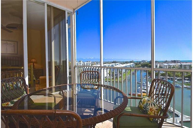 Wonderful view from the balcony at Palm Harbor Condos in Fort Myers Beach FL