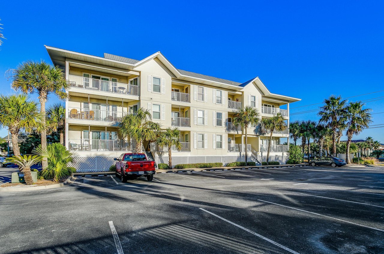 The exterior of Gulf Island Condominiums in Navarre Beach Florida
