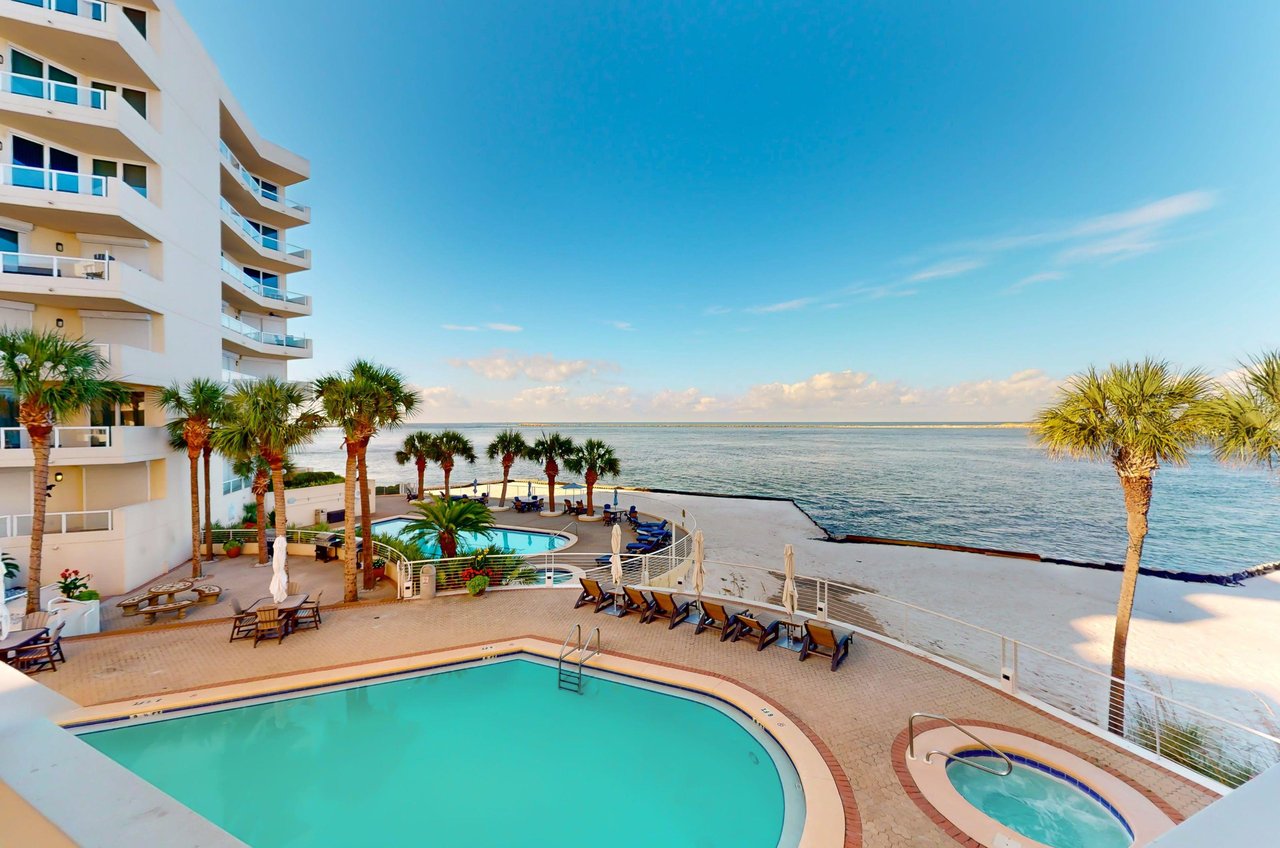 The complex has two serene swimming pools hot tub overlooking the Gulf and East Pass leading to Destin Harbor and Choctawhatchee Bay.