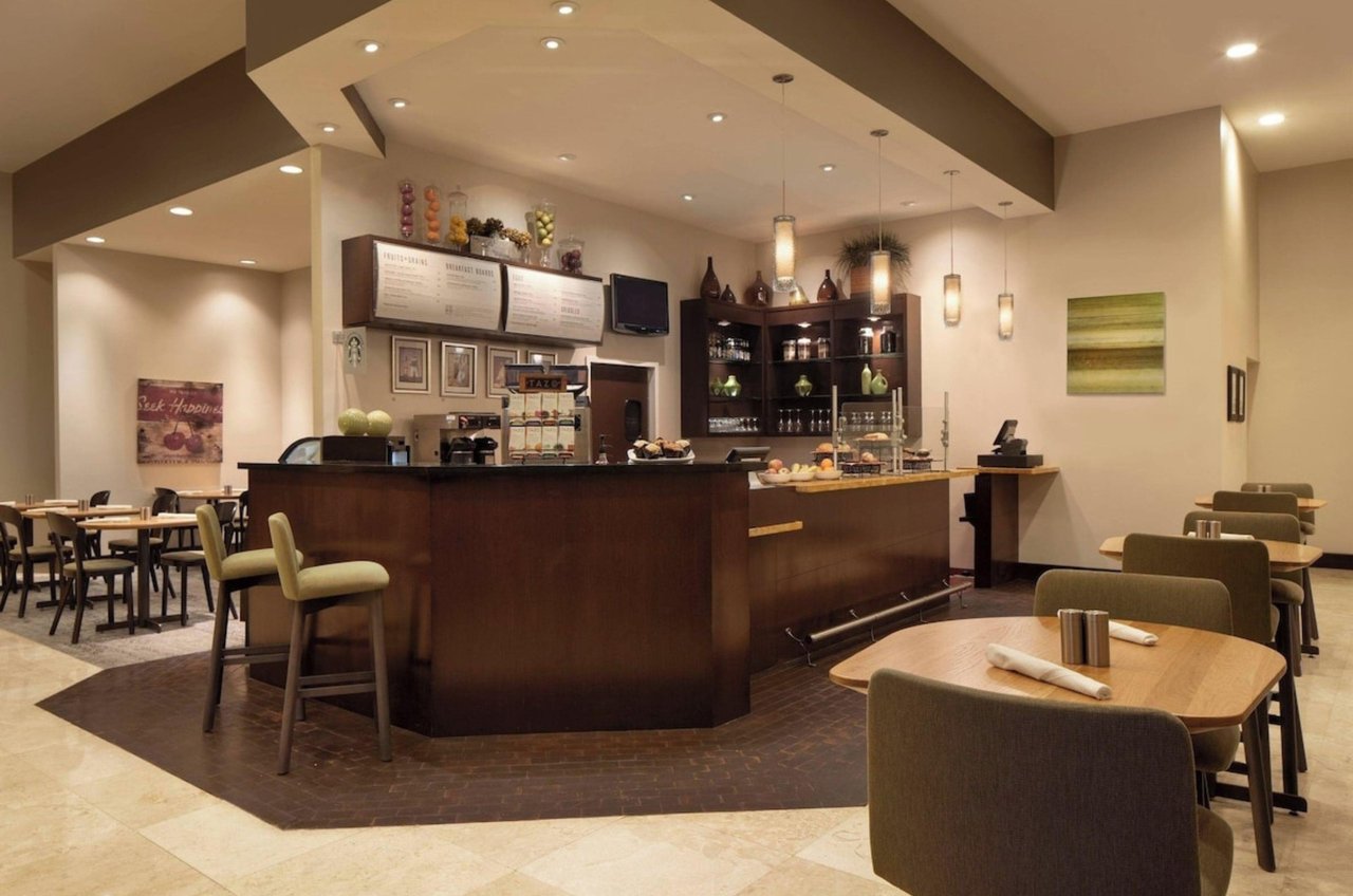 The breakfast bar at the Courtyard by Marriott