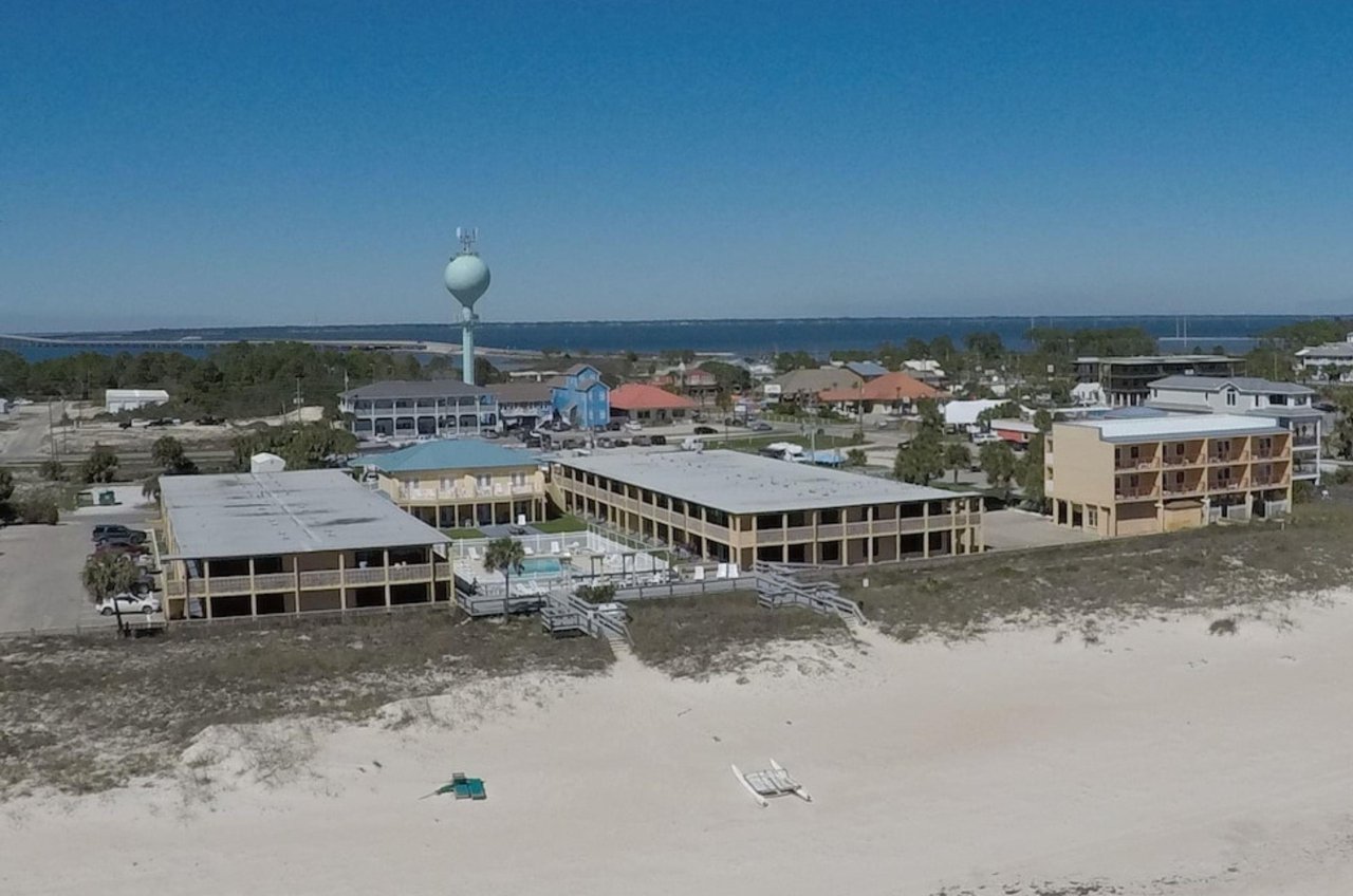 View from the water of Buccaneer Inn