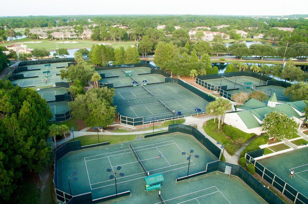 Aerial view of the tennis complex at the Sandestin Resort and Spa