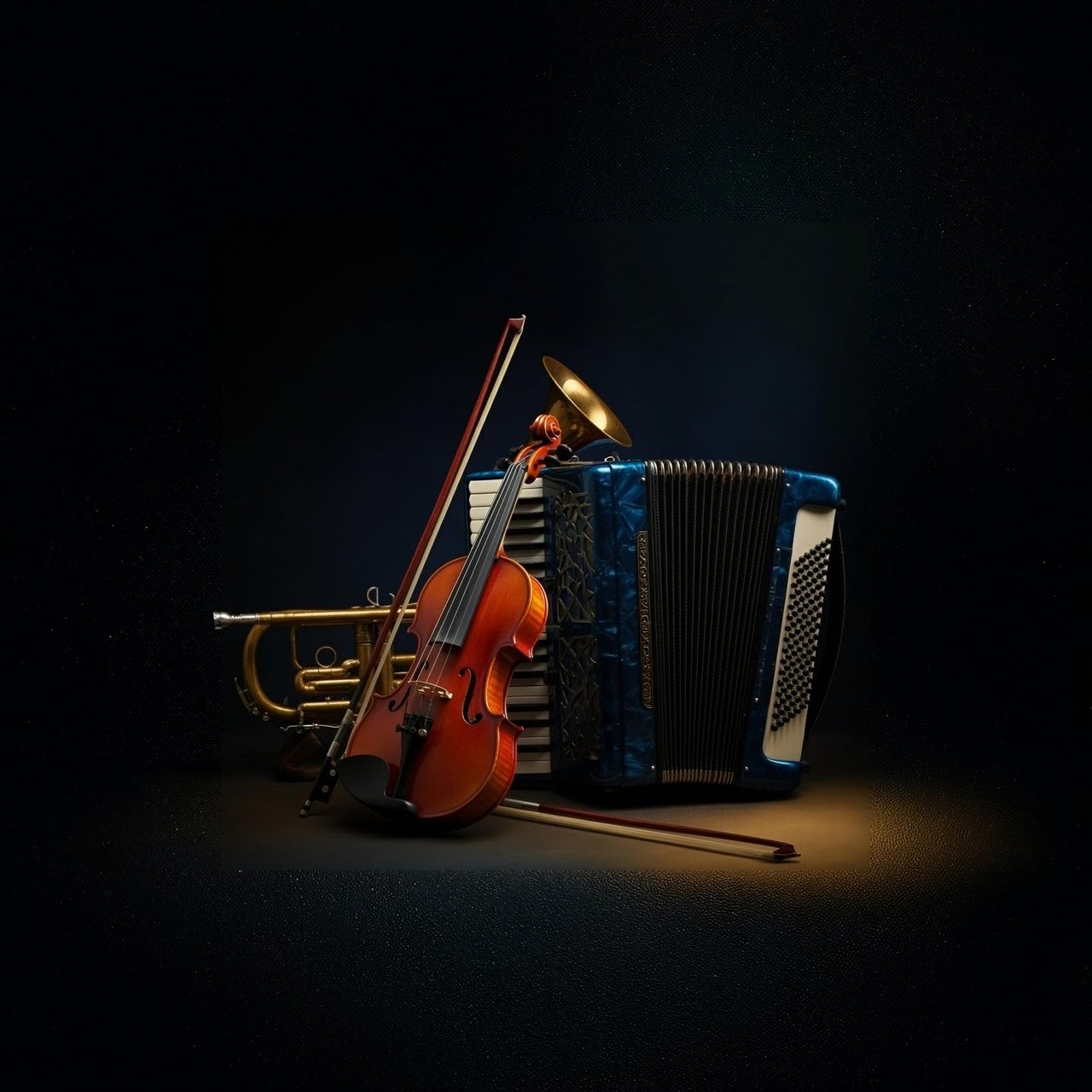 Various Instruments set on a dark background