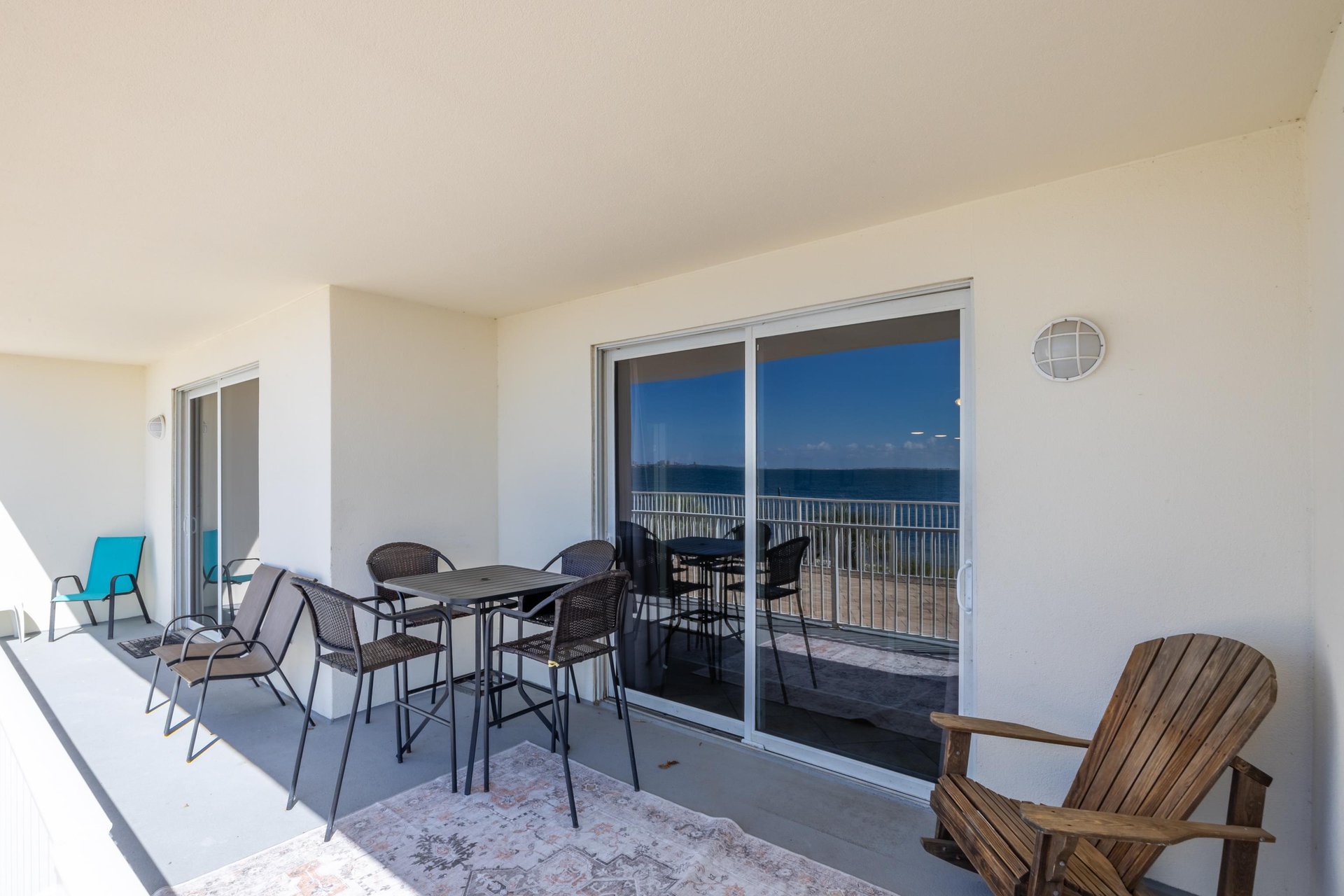 Elevated first floor patio with a fantastic view.