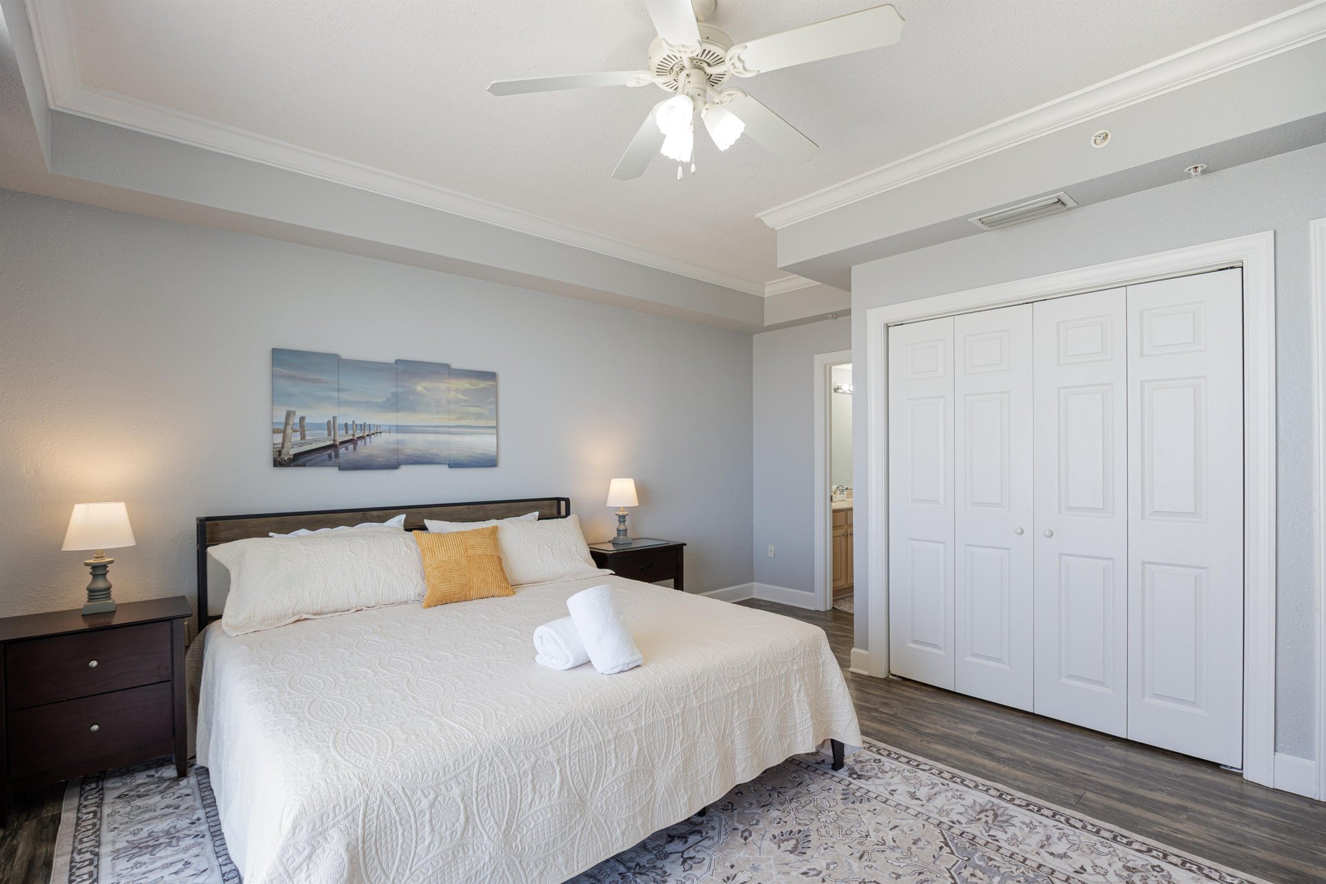 Brand new King sized mattress offers a great nights sleep.
