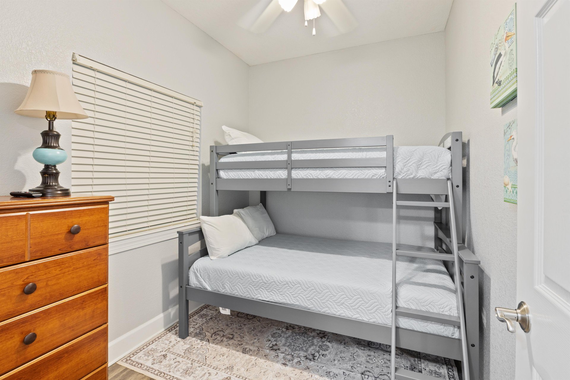 Fun bunk room with brand new beds sleeps 3.