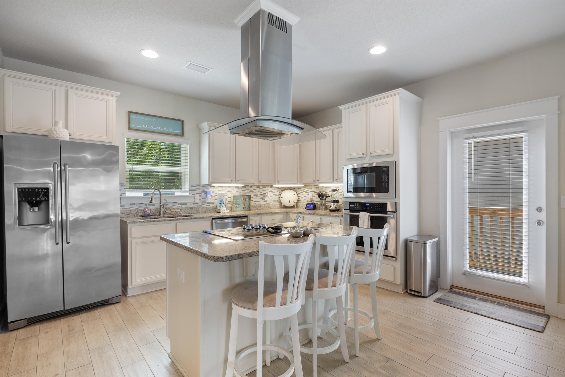 Kitchen is furnished with all the essential items to cook up todays fresh catch.