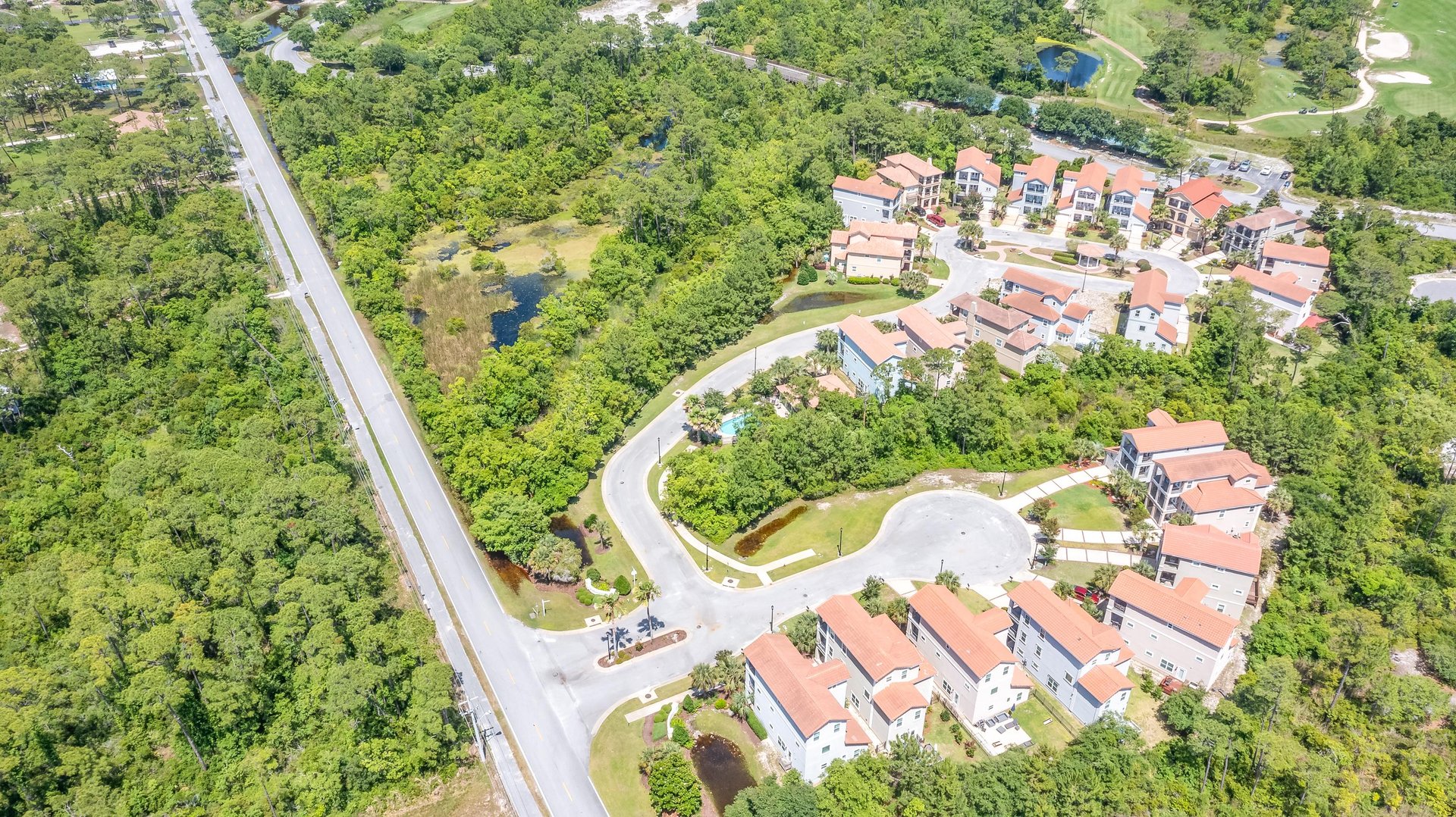 Aerial view of Arborgate off River Rd.