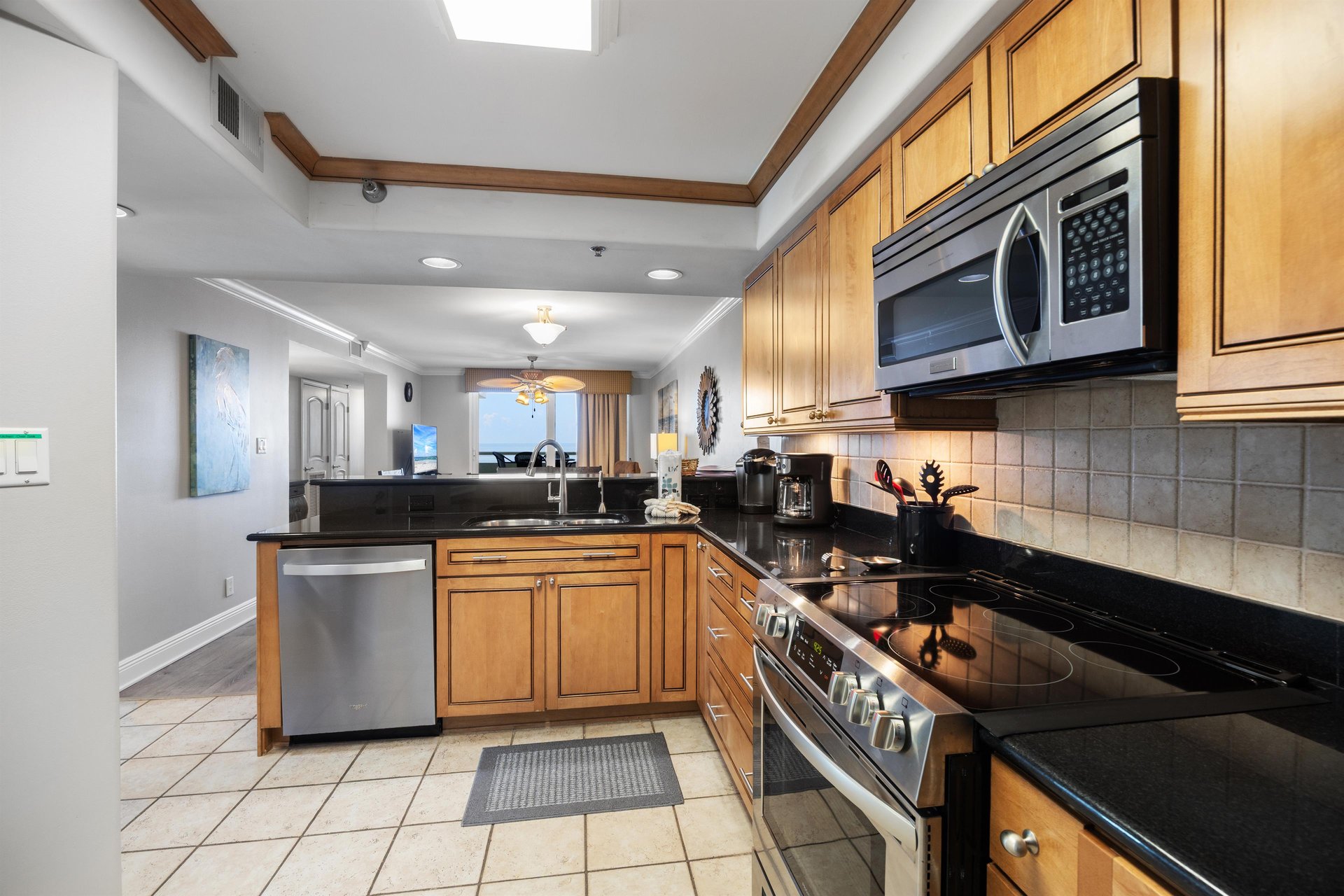 Fully equipped for cooking meals and snacks.