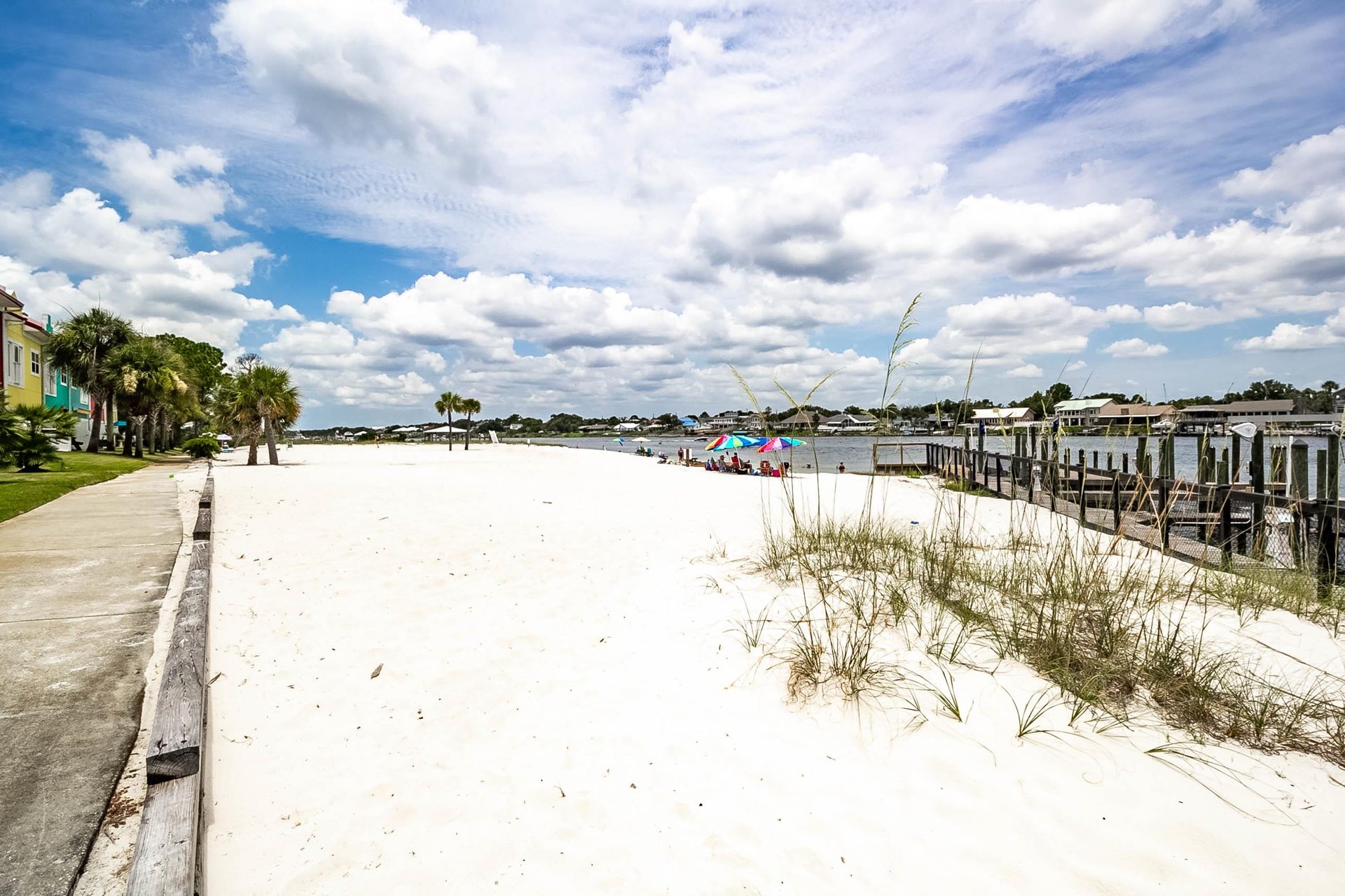 Steps away from the white sands