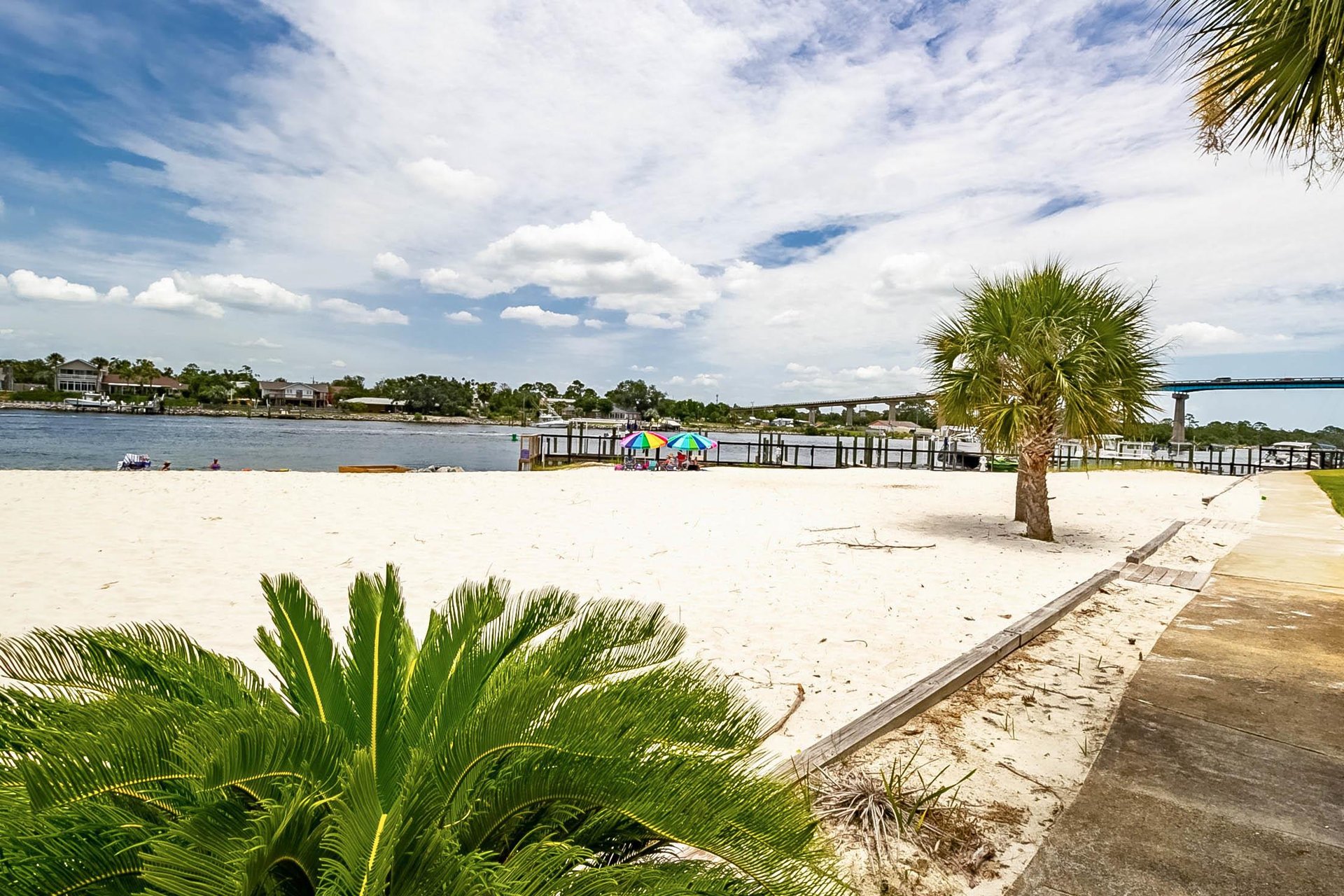 Steps away from the white sands on the Intercoastal Waterway
