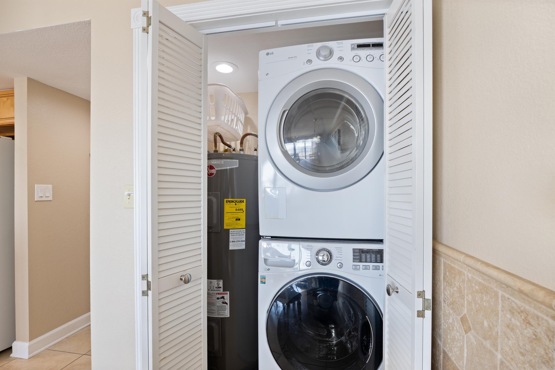 Washer  dryer in unit.