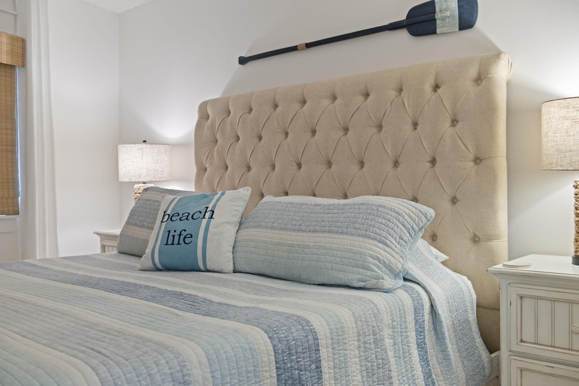 Plush King sized bed for a great nights sleep.