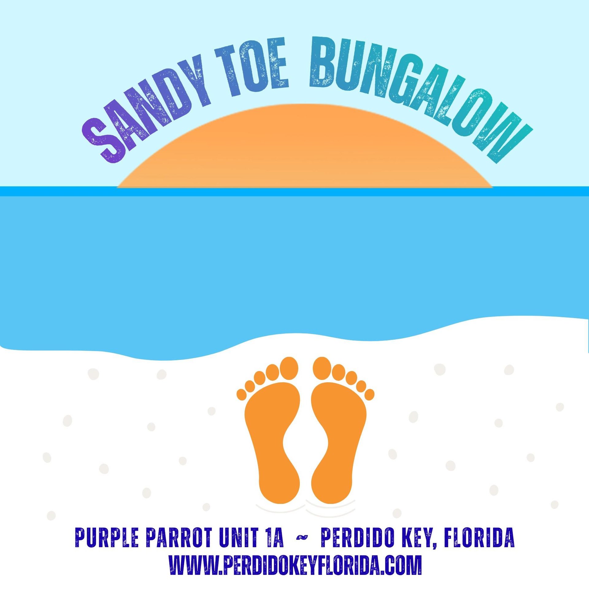 Sandy Toe Bungalow Logo  Stay at one of the newest and most attractive units at Purple Parrot for your next vacation