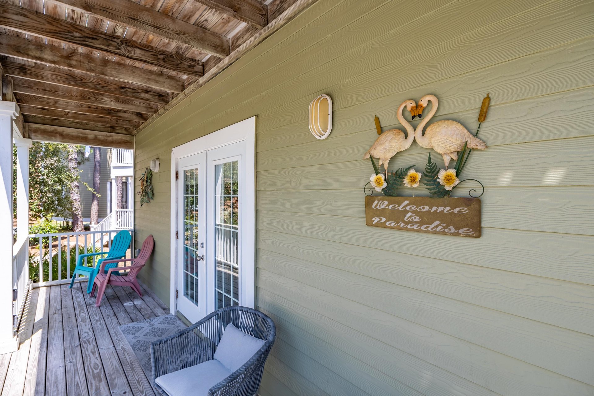 Our downstairs patio is a great spot for morning coffee or winding down after a day at the beach or pool
