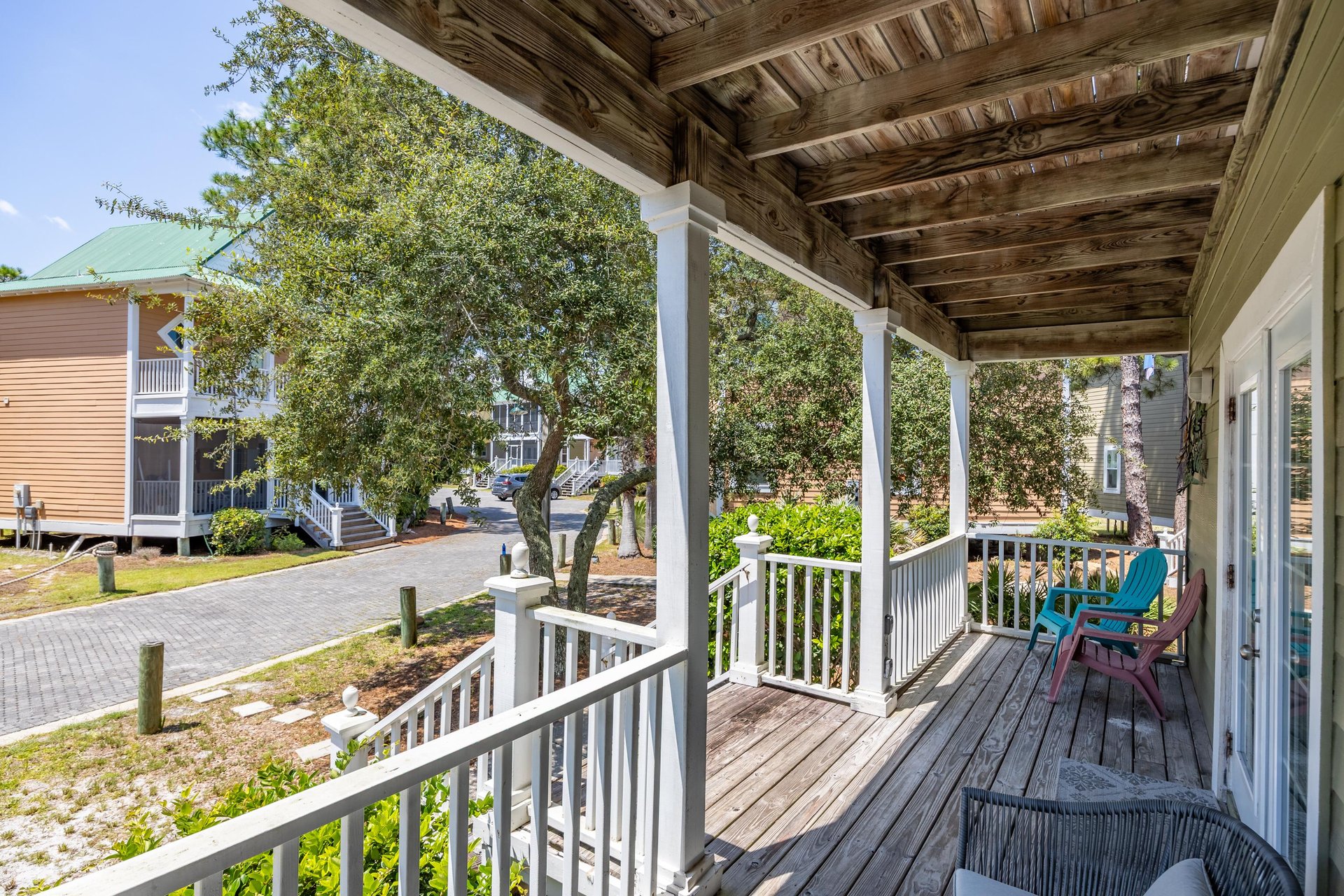 Our downstairs patio is a great spot for morning coffee or winding down after a day at the beach or pool