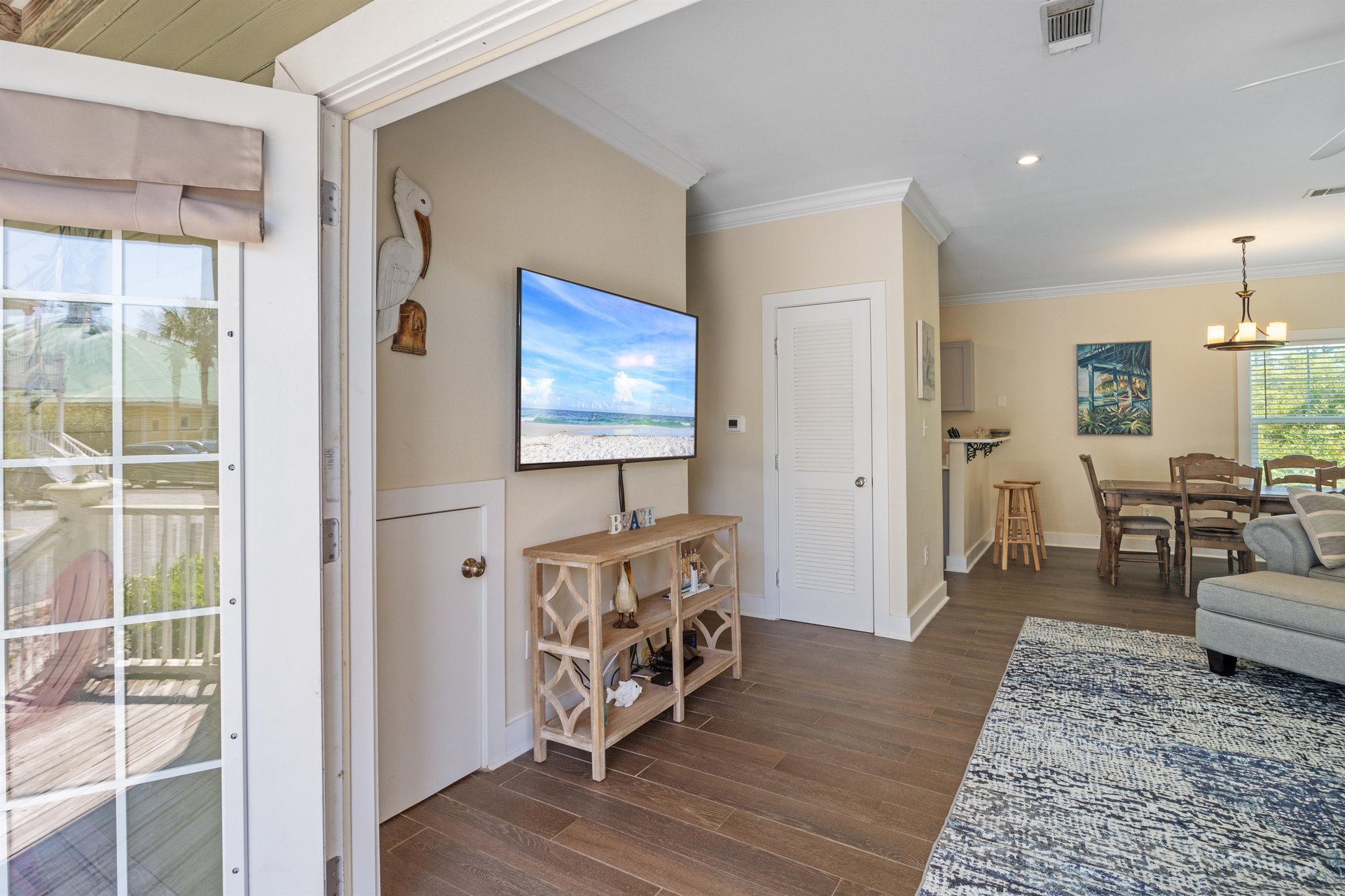 Another view of the living area—plenty of seating for everyone to gather, stream a movie, or just unwind