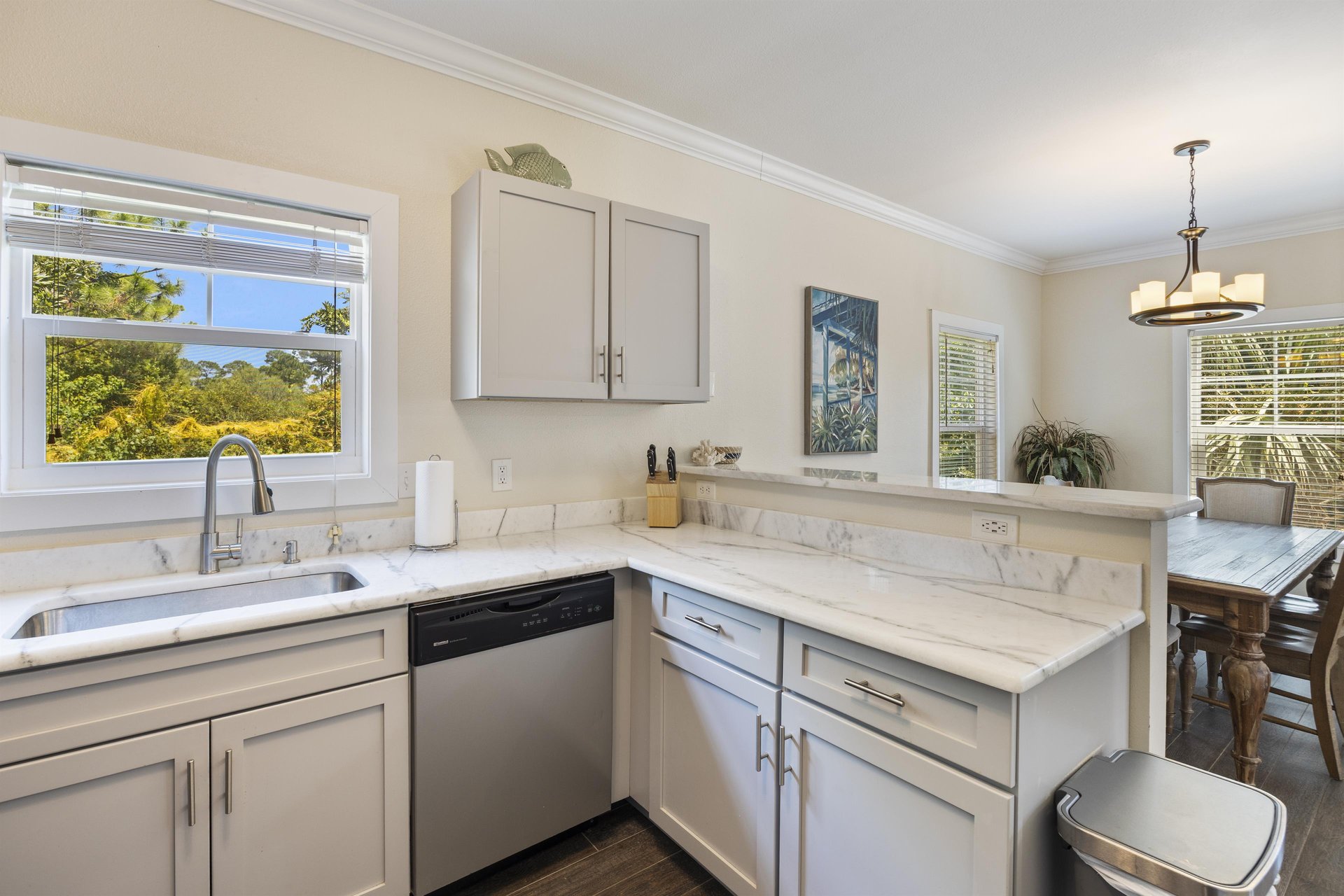 Another angle of the kitchen—open to the living space so no one feels left out