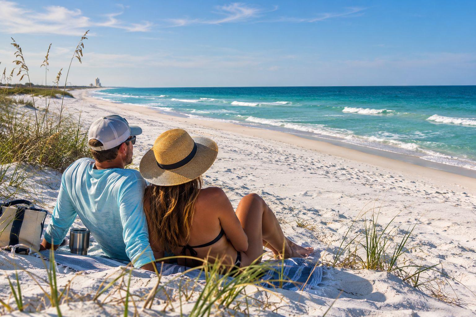 Couple on secluded beach