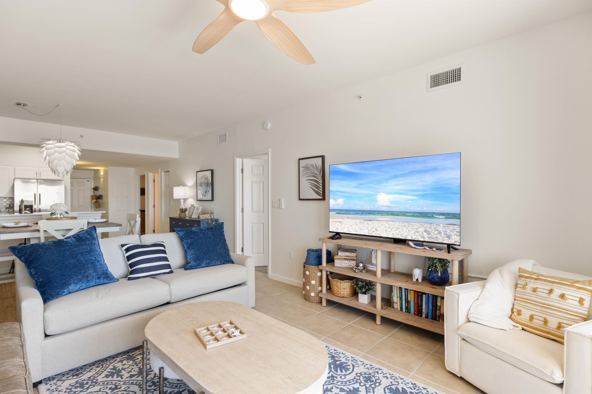 Appealing coastal casual interior.