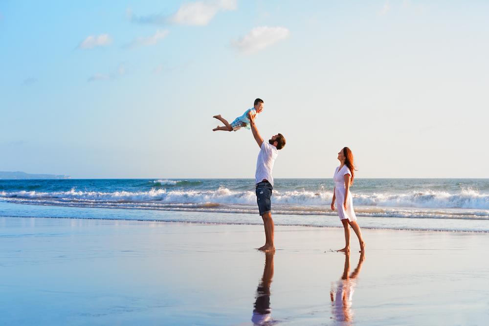 family on the beach