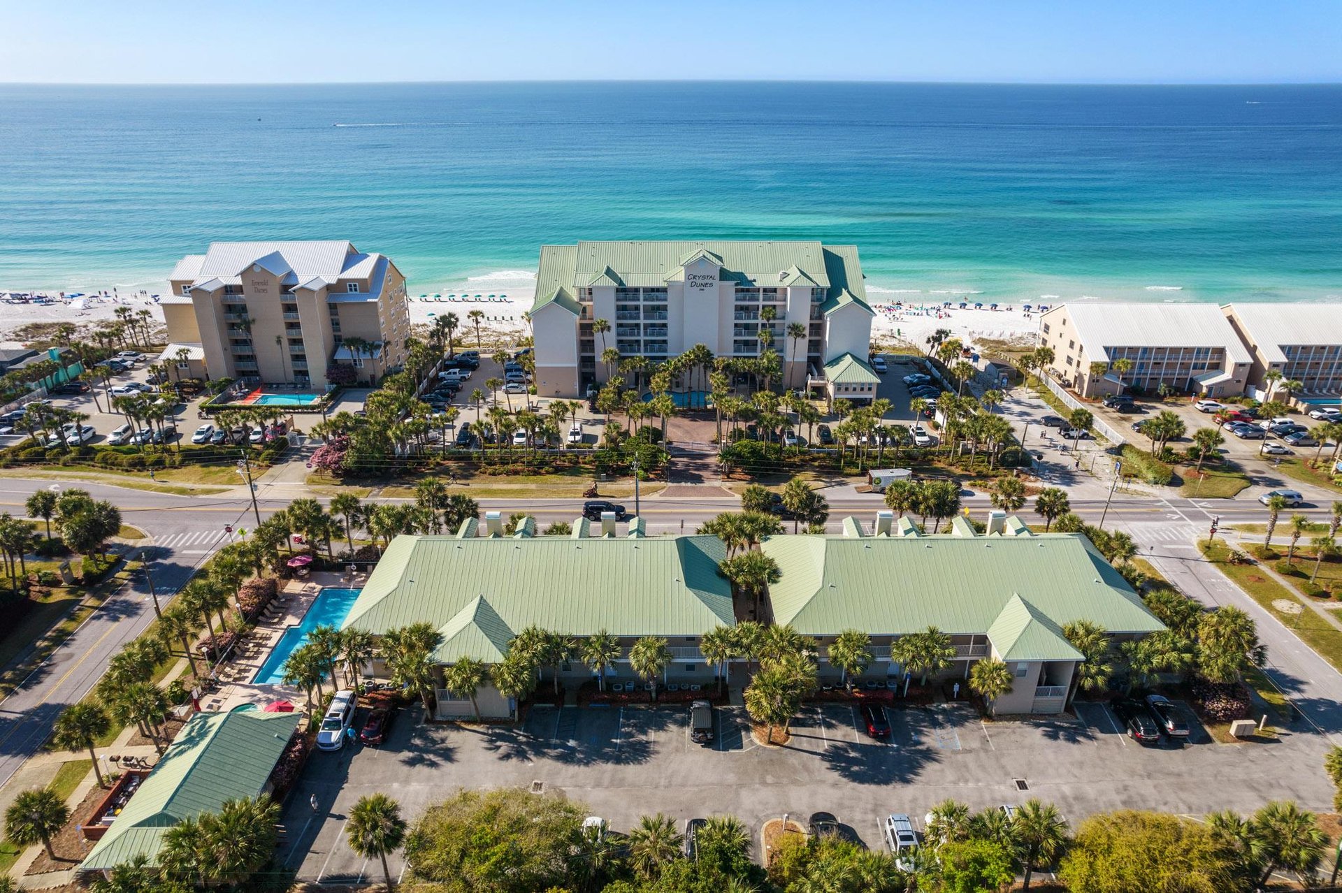 Ariel View of Caribbean Dunes Complex with Beach Across the Street