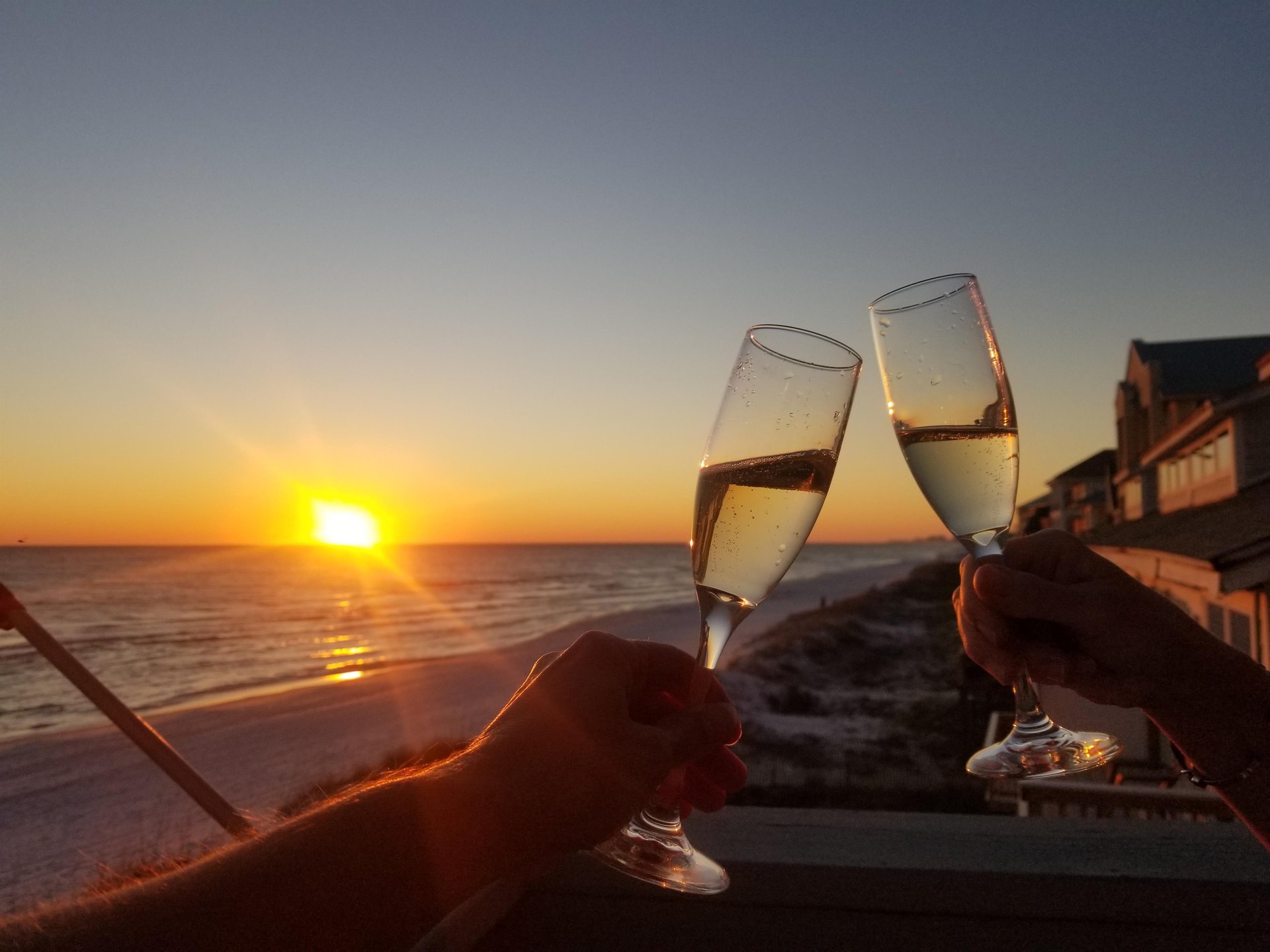 toasting sunset