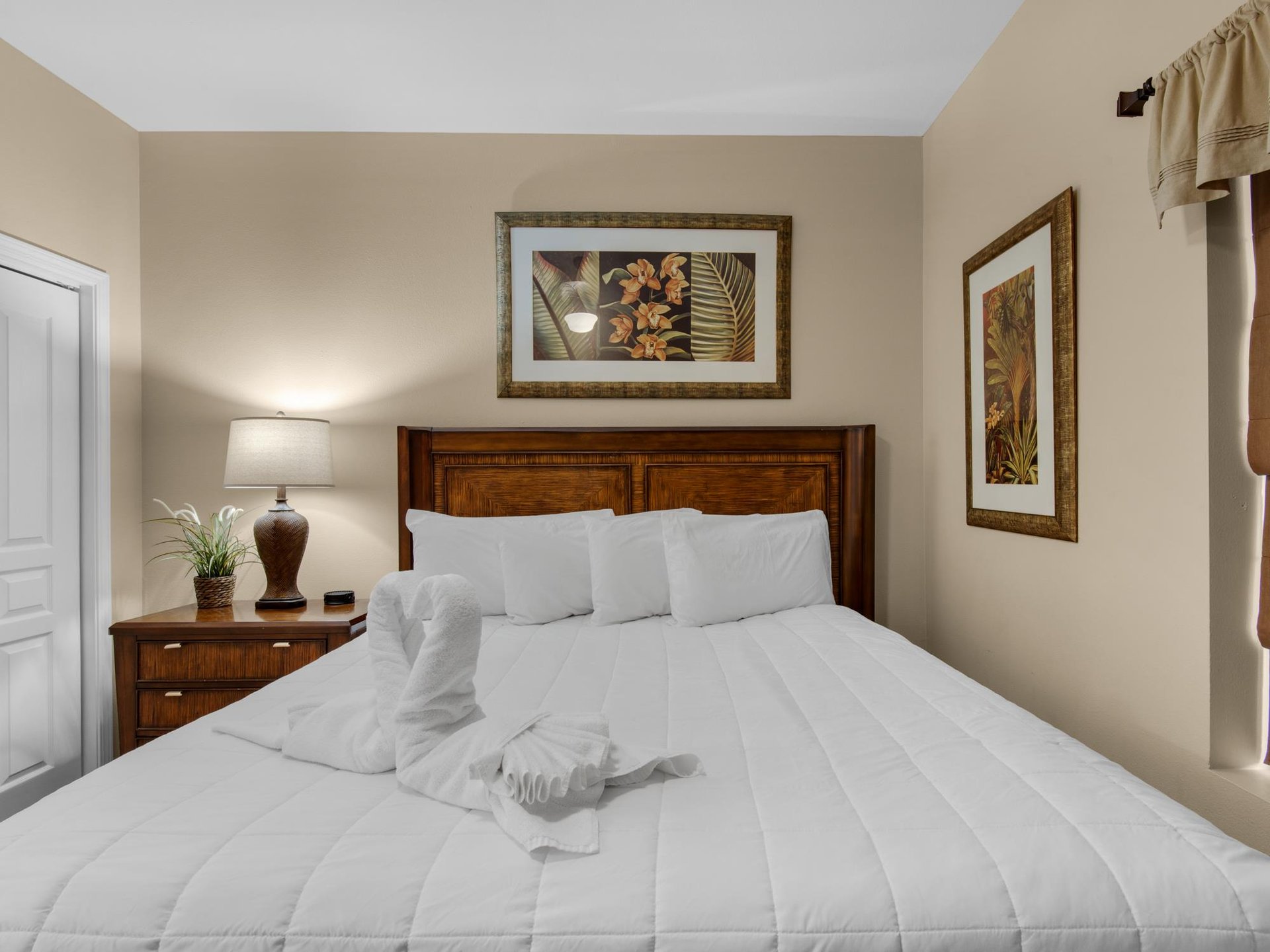 Primary bedroom with king bed