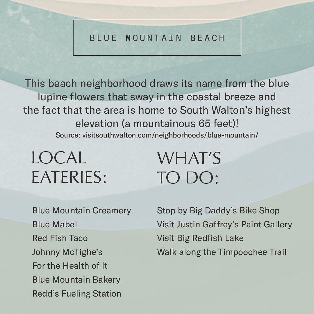 Places to check out in Blue Mountain Beach