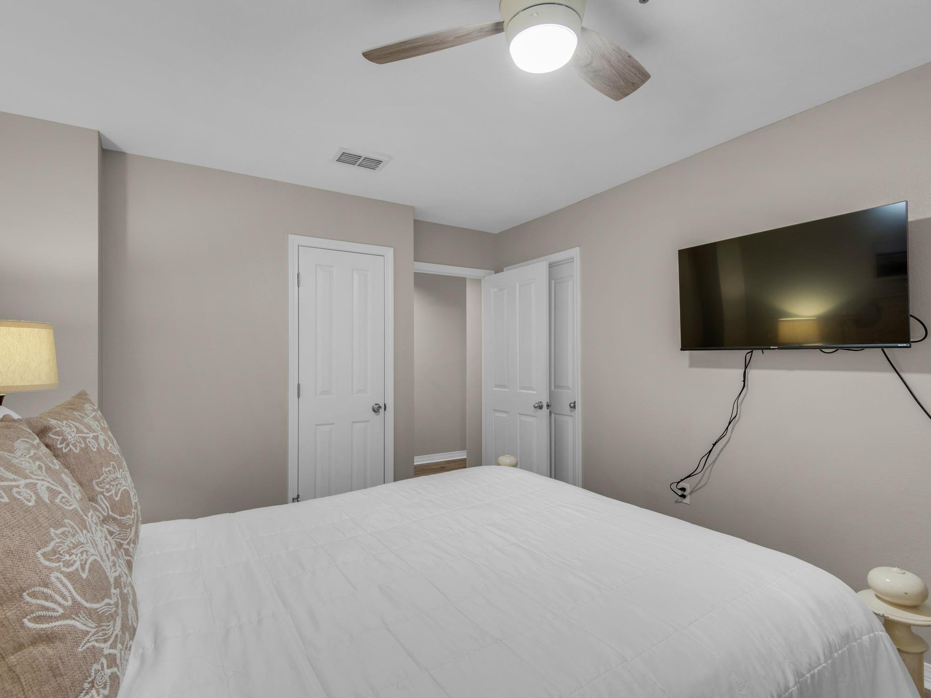 Bedroom 2 with Queen Bed and Flat Screen TV