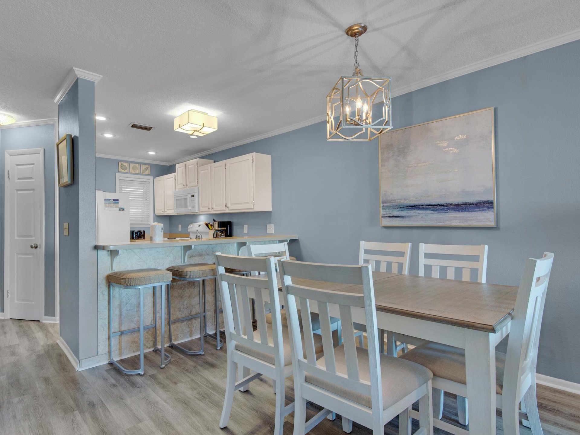 Dining Area and Kitchen on 2nd Floor with Bar Seating