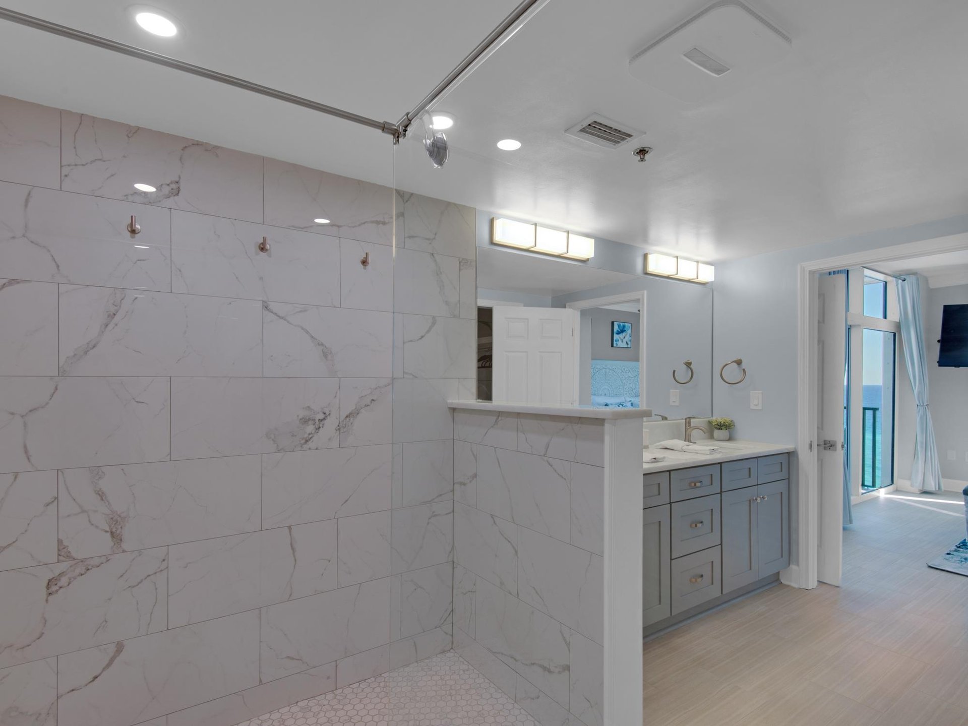 Huge Walkin Shower in Primary Bathroom