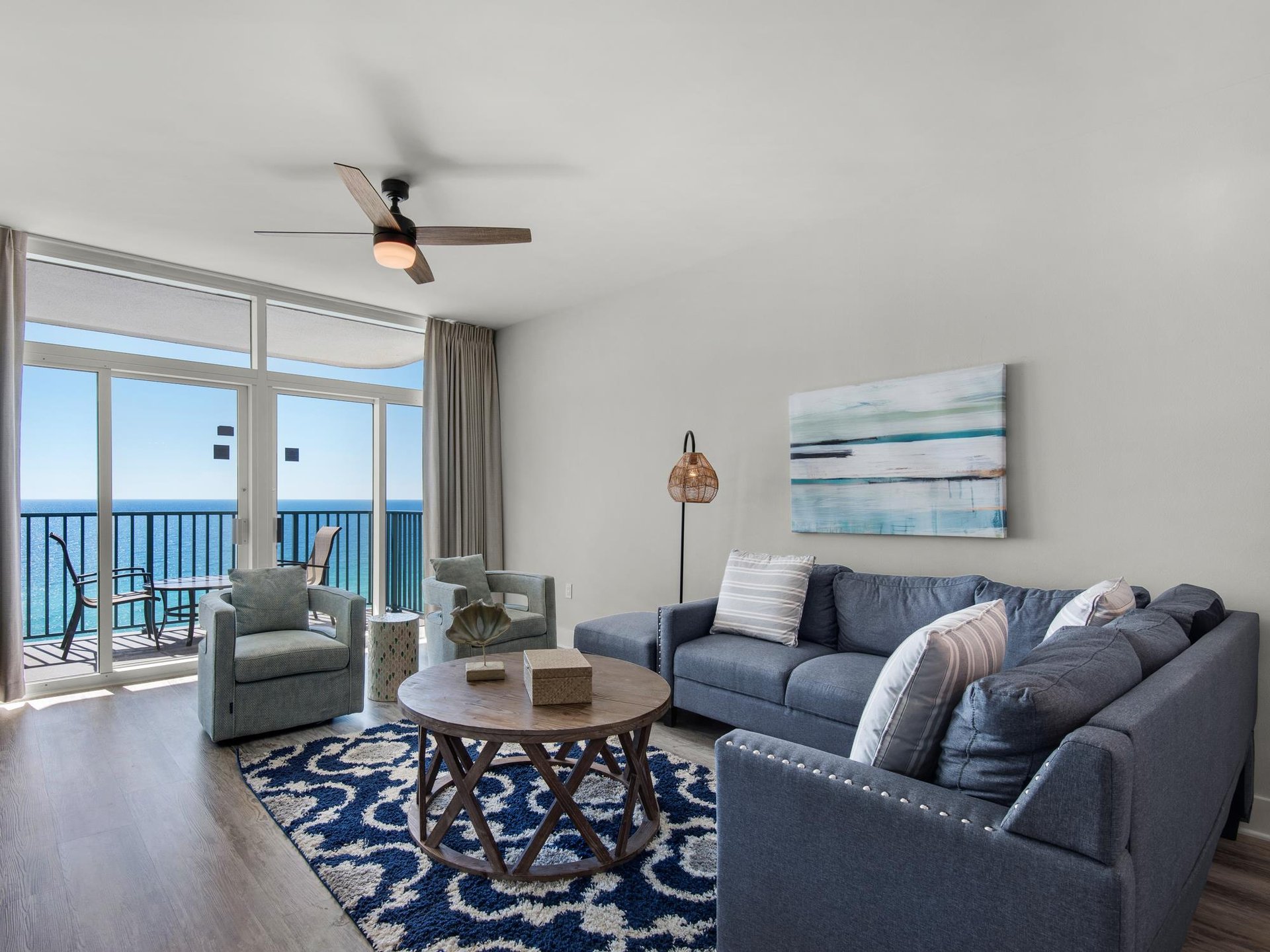 Living Area with Private Balcony